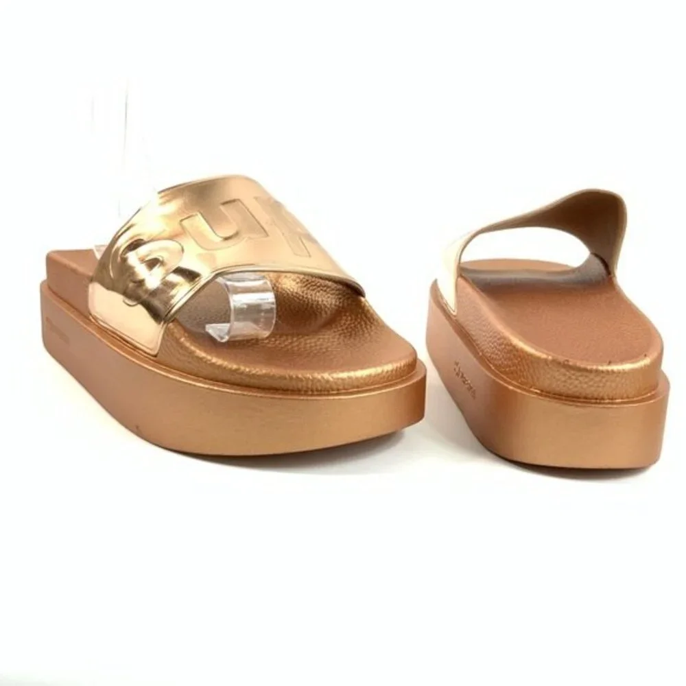 Superga Platform Slide Sandals Rose Gold 40